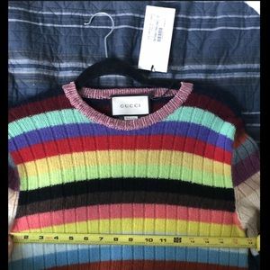Gucci Small rainbow stripe sweater NWT wool cashmere